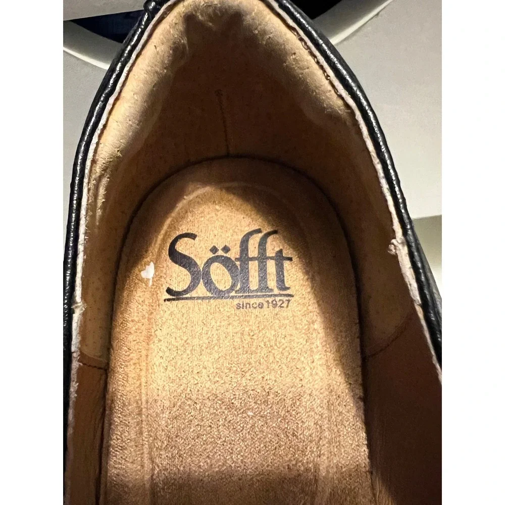 Sofft Black Leather Loafers Womens Size‎ 8 Comfort Slip On Work Dress Shoes